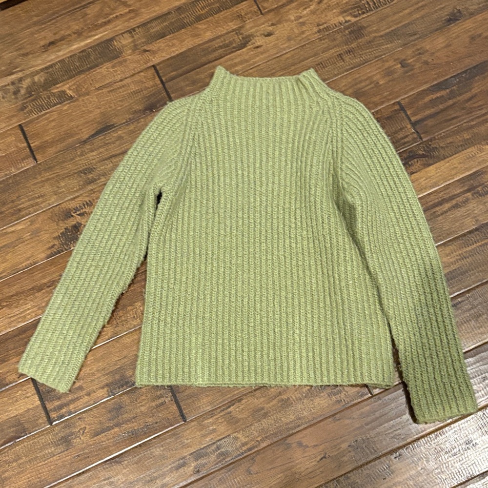 Jones New York Sage Green Ribbed Turtleneck Sweater